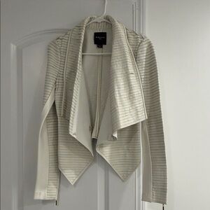 Marciano Cream Striped Draped Blazer